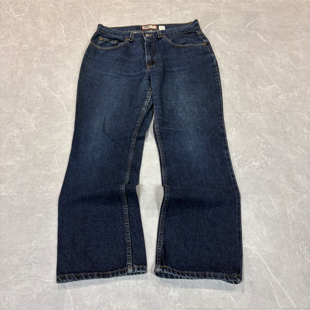 Vintage Old Navy Blue Jeans Dark Wash Wide Leg Denim Pants Womens 14 Regular